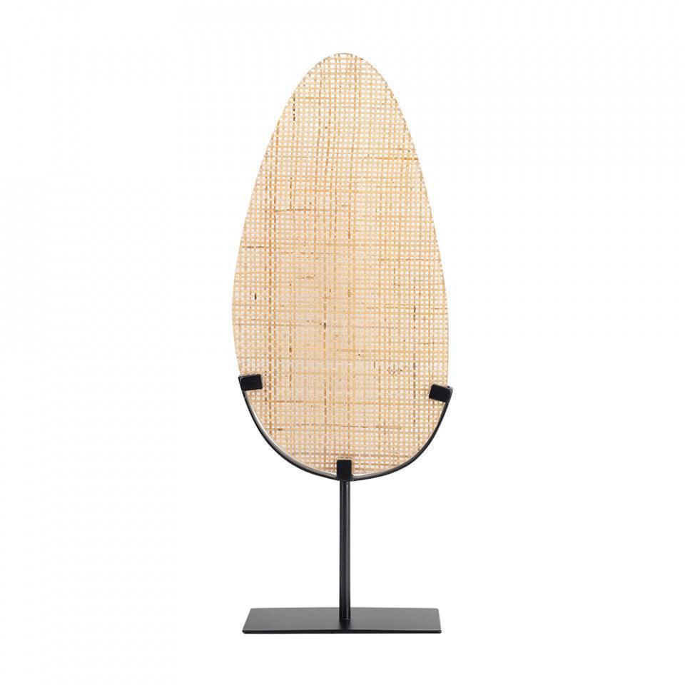 Decoratiune crem/neagra din ratan si metal 60 cm MCM Shape Versmissen - PARIS14A.RO