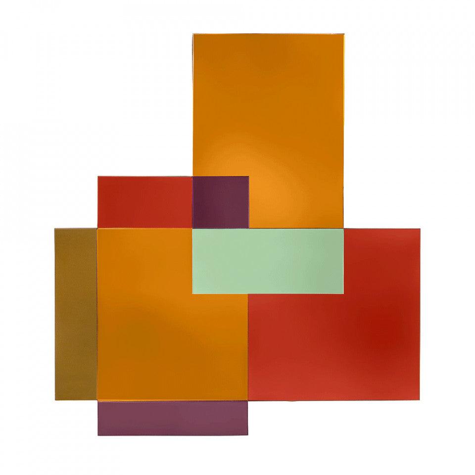 Decoratiune de perete cu oglinda multicolora din MDF si otel 85x94 cm Mirage Versmissen - PARIS14A.RO