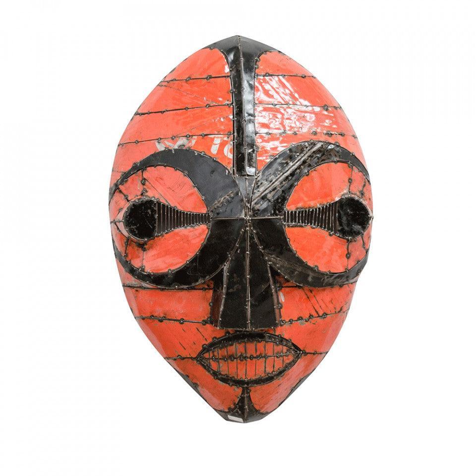 Decoratiune de perete portocalie/neagra din metal 95x140 cm Mask Versmissen - PARIS14A.RO