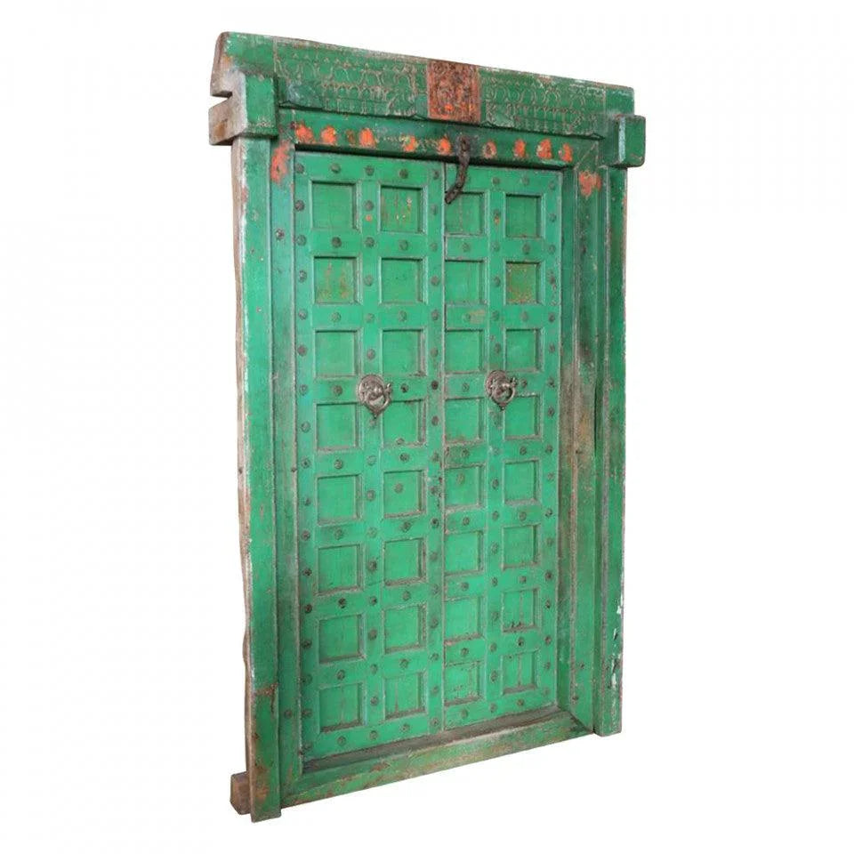 Decoratiune de perete verde din lemn 137x220 cm Ganesha Door Raw Materials - PARIS14A.RO