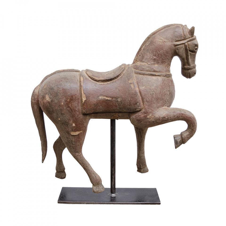 Decoratiune maro din lemn de ulm 52 cm Horse Versmissen - PARIS14A.RO