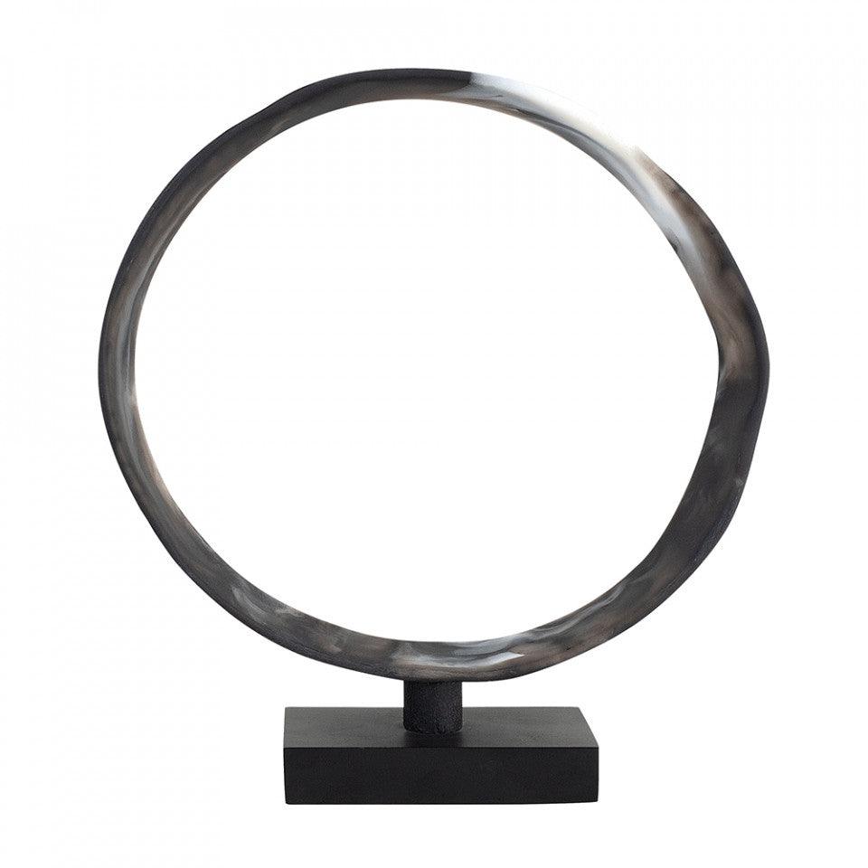 Decoratiune neagra din rasina si MDF 34 cm MCM Loop Versmissen - PARIS14A.RO