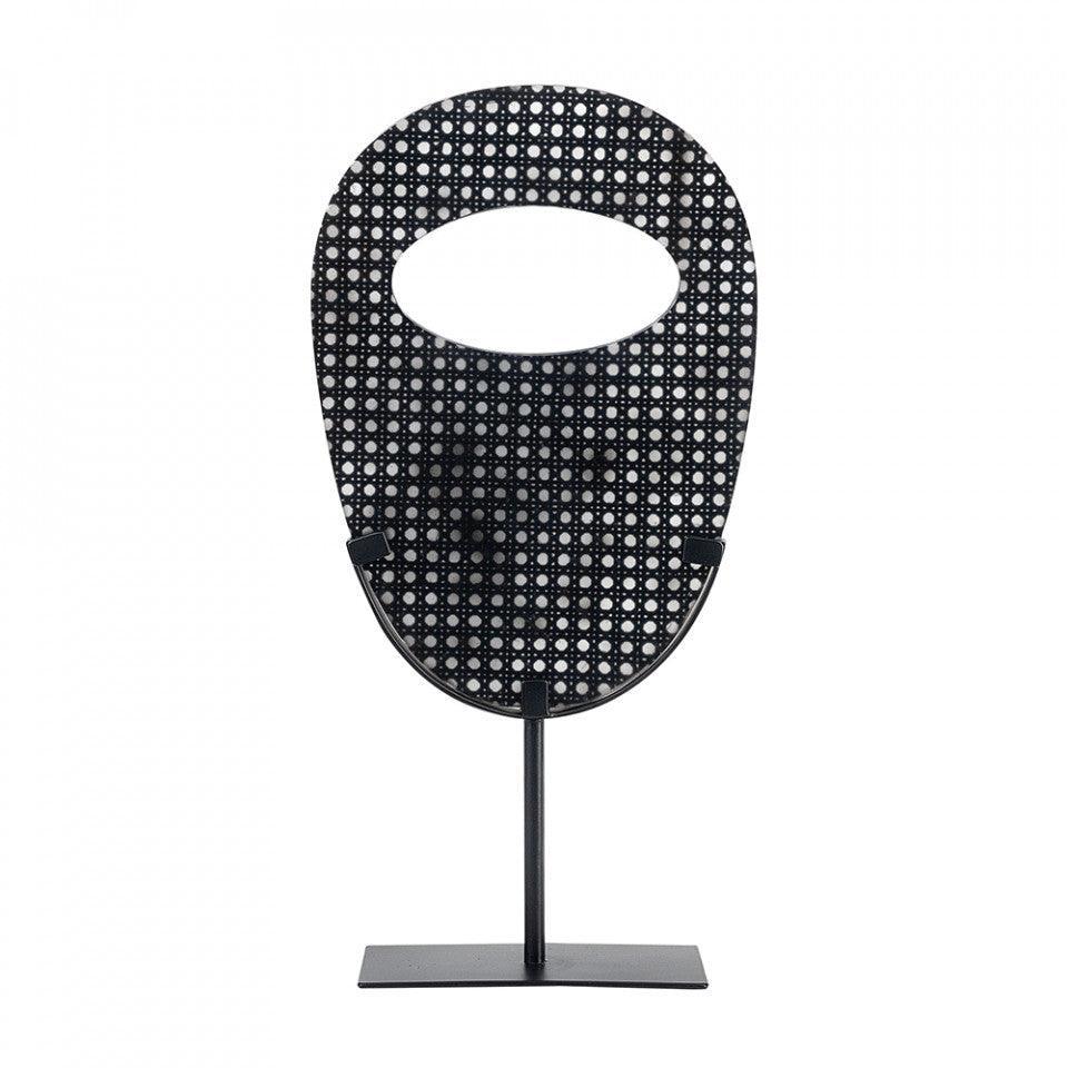 Decoratiune neagra din ratan si metal 51 cm MCM Shape Versmissen - PARIS14A.RO