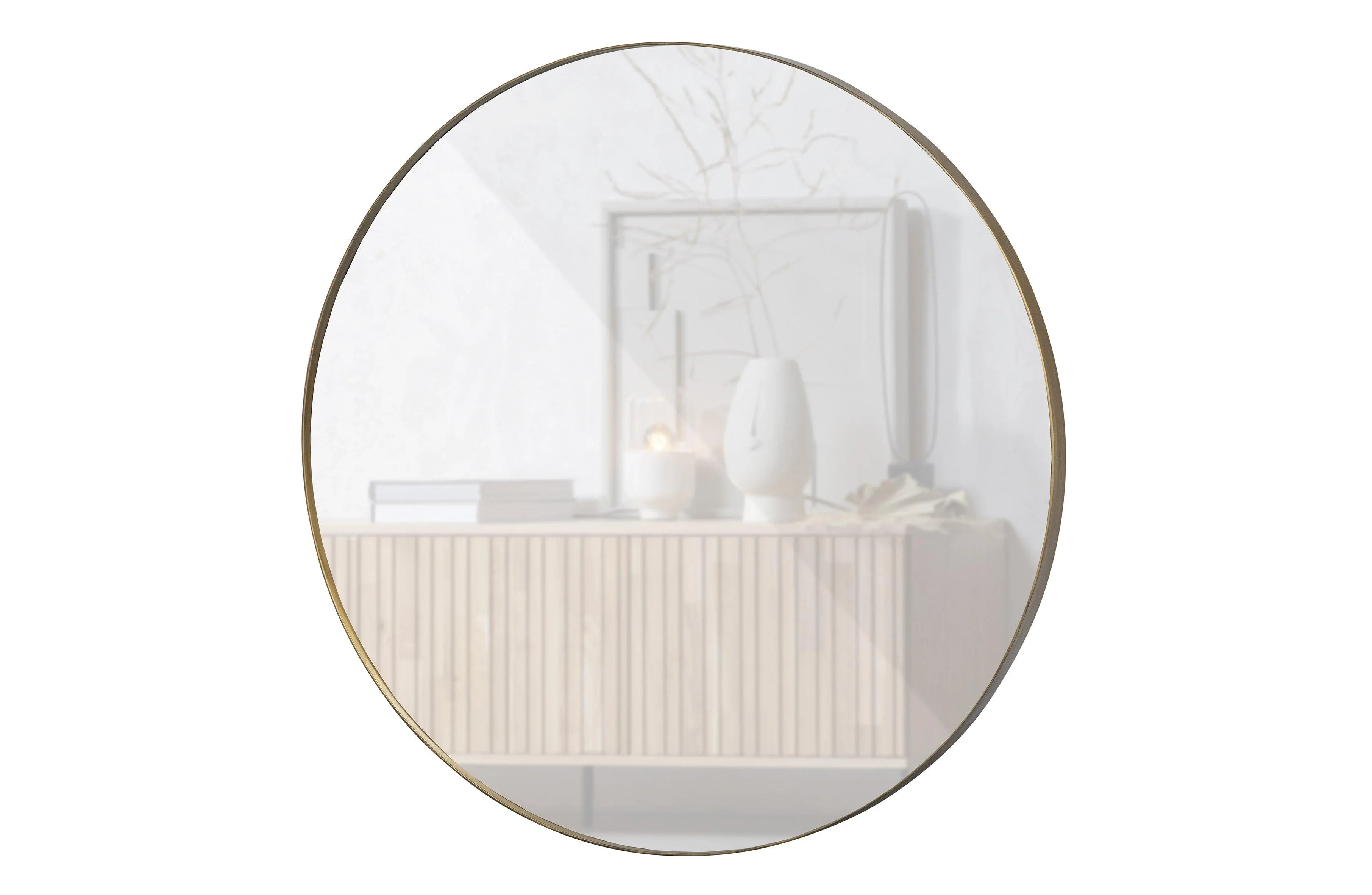 Doutzen oglinda rotunda auriu metalic Ø115cm - PARIS14A.RO