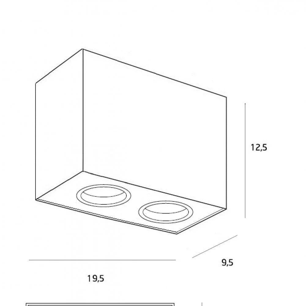 Downlight BASIC PATRAT alb MAXLIGHT C0088 - PARIS14A.RO