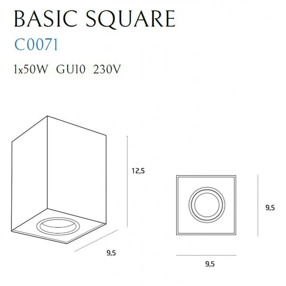 Downlight BASIC PATRAT Culoare neagra MAXLIGHT C0071 - PARIS14A.RO