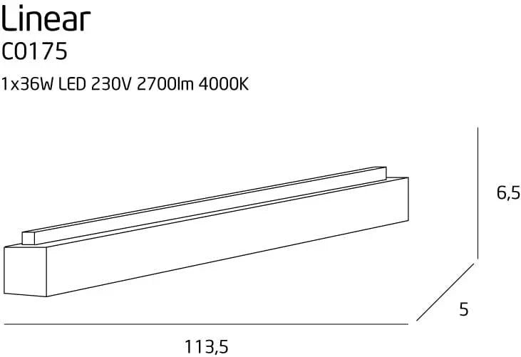 Downlight LINEAR Culoare neagra 36W 4000K MAXLIGHT C0175 - PARIS14A.RO