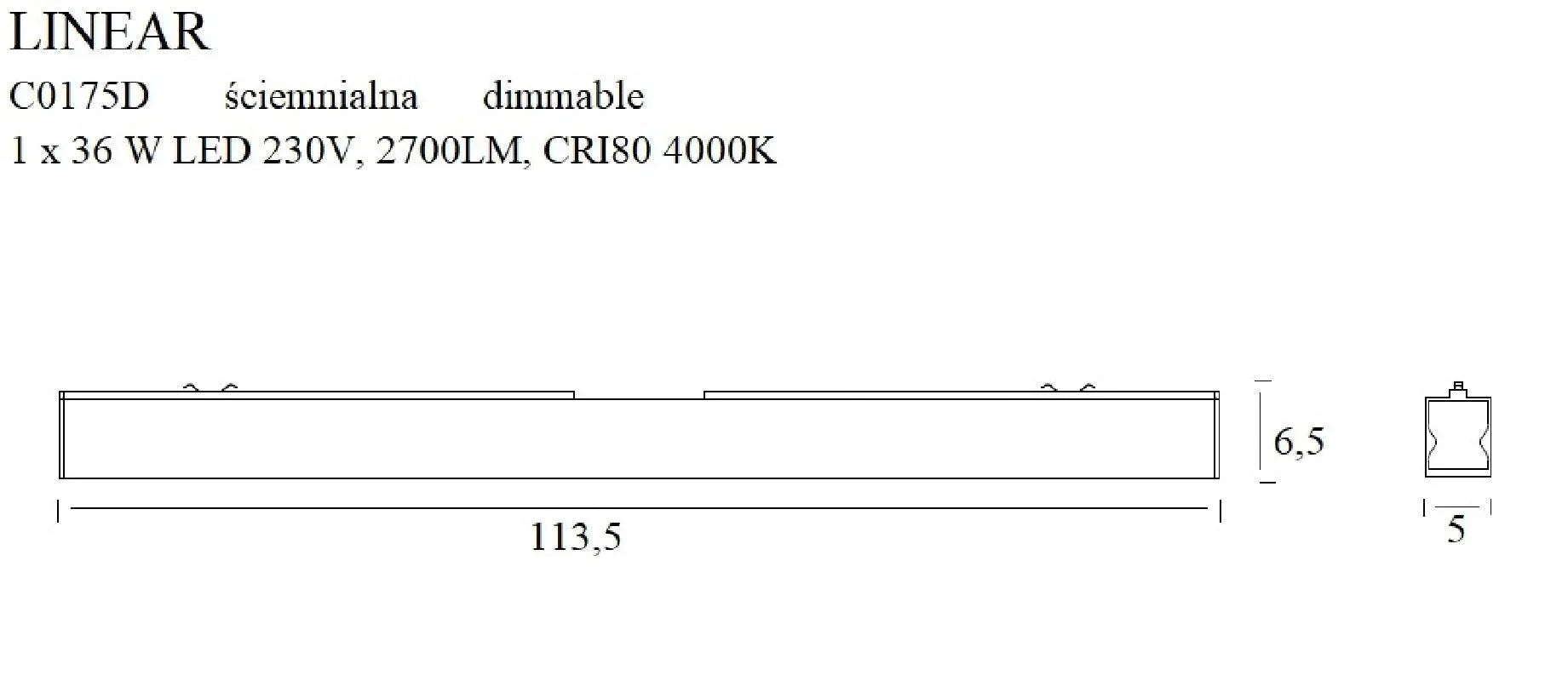 Downlight LINEAR Culoare neagra 36W 4000K Reglabil MAXLIGHT C0175D - PARIS14A.RO