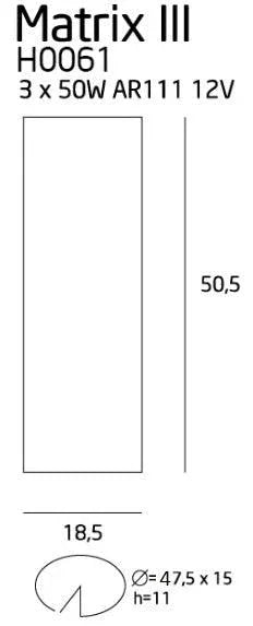 Downlight patrat MATRIX III alb 3XG53 MAXLIGHT H0061 - PARIS14A.RO