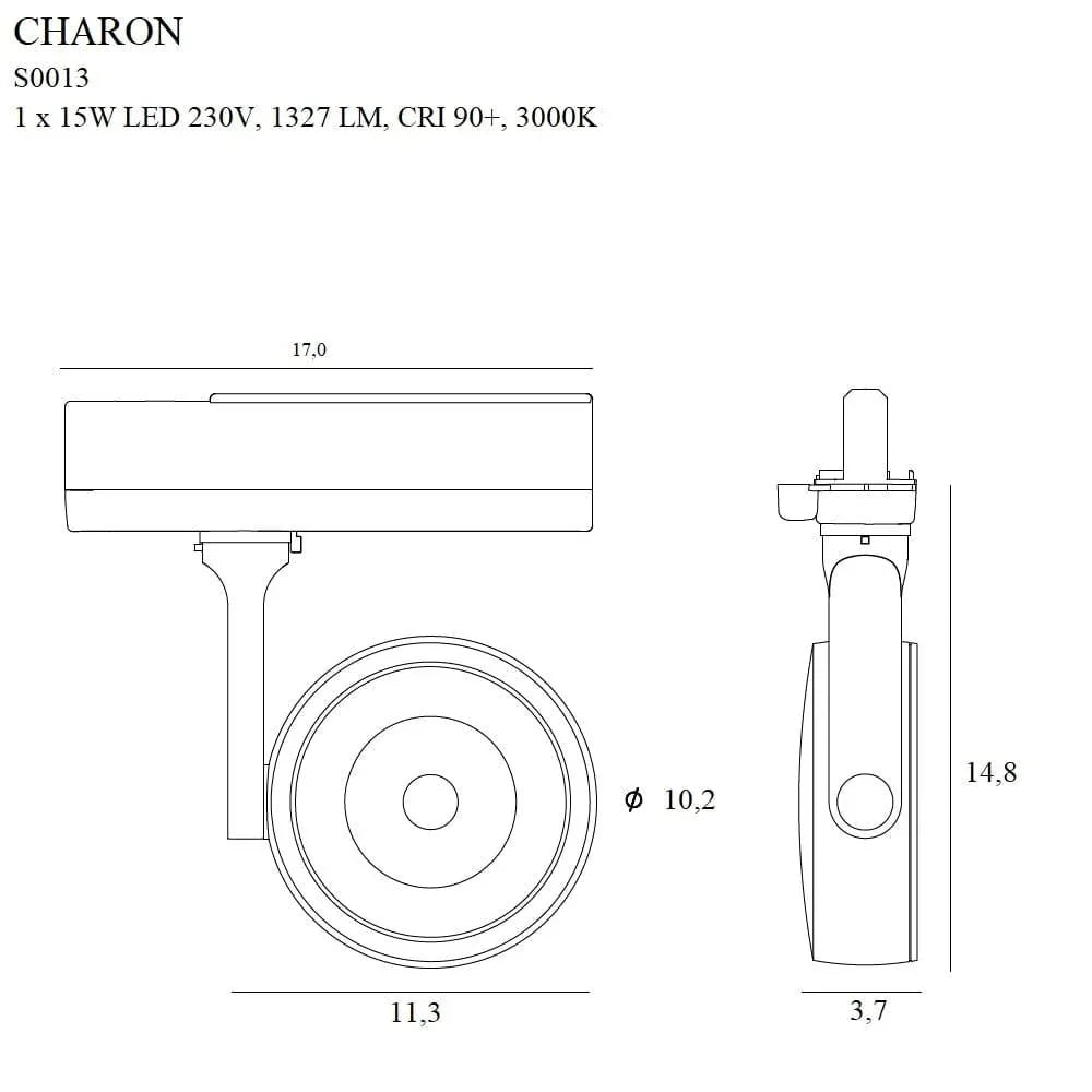 Downlight pe sina CHARON Alb MAXLIGHT S0013 - PARIS14A.RO