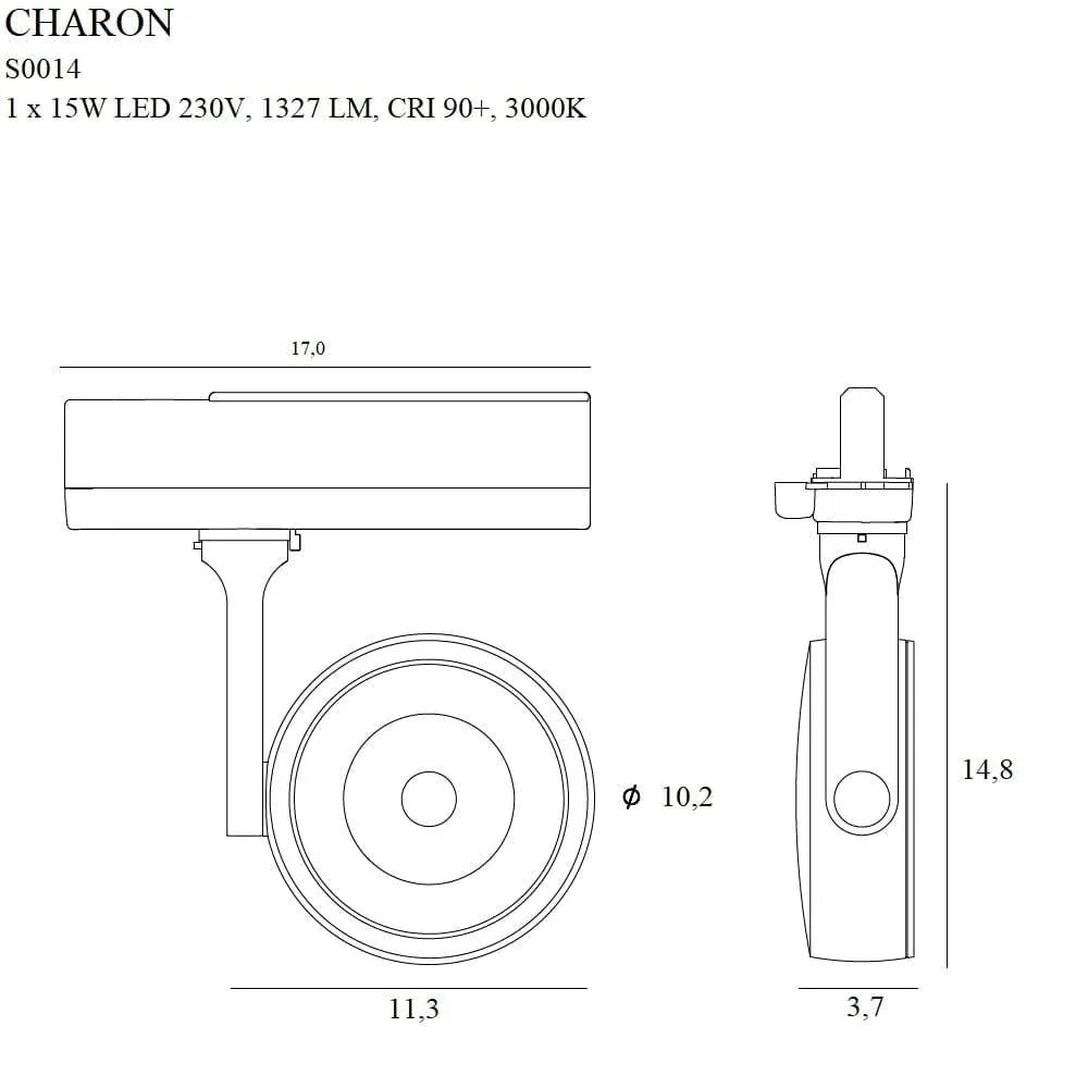 Downlight pe sina CHARON Negru MAXLIGHT S0014 - PARIS14A.RO