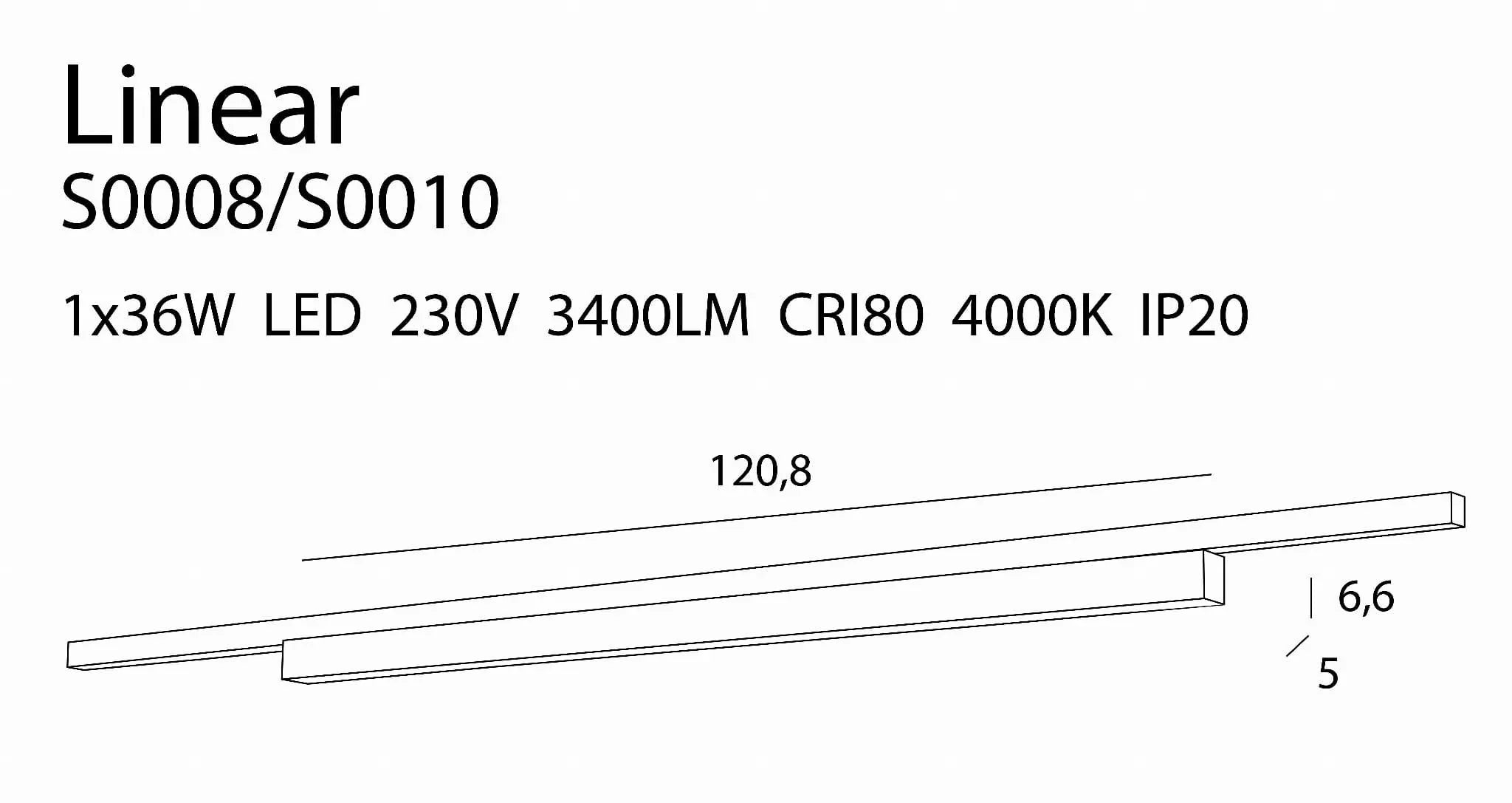 Downlight pe sina LINEAR TRACK Culoare neagra 36W 4000K MAXLIGHT S0008 - PARIS14A.RO
