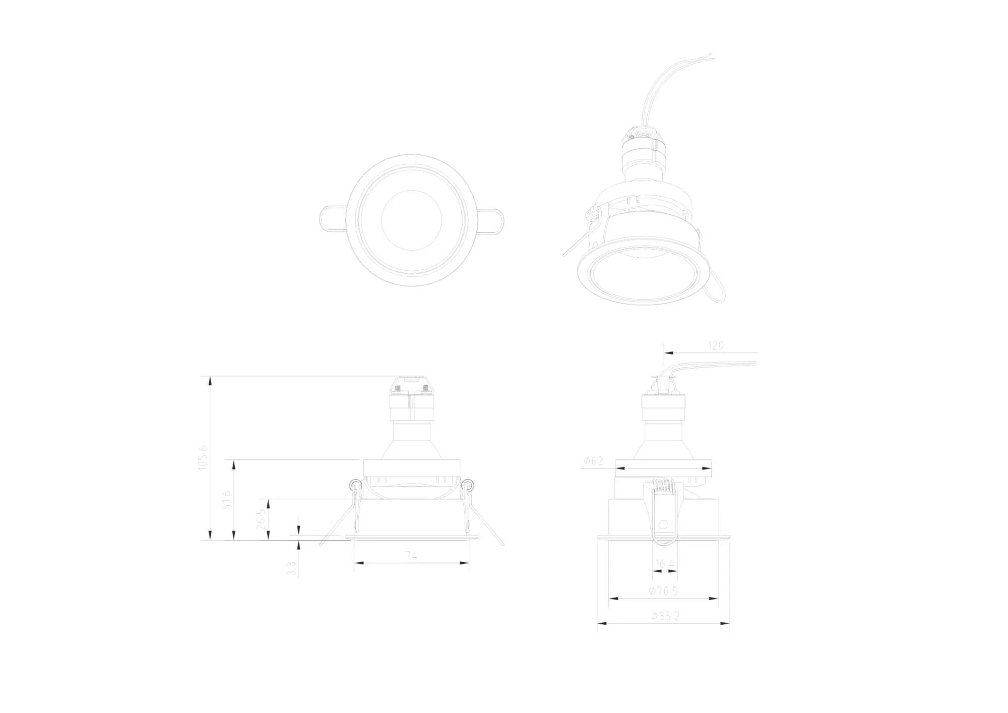 Downlight Share Maytoni Technical DL053-01WMG - PARIS14A.RO