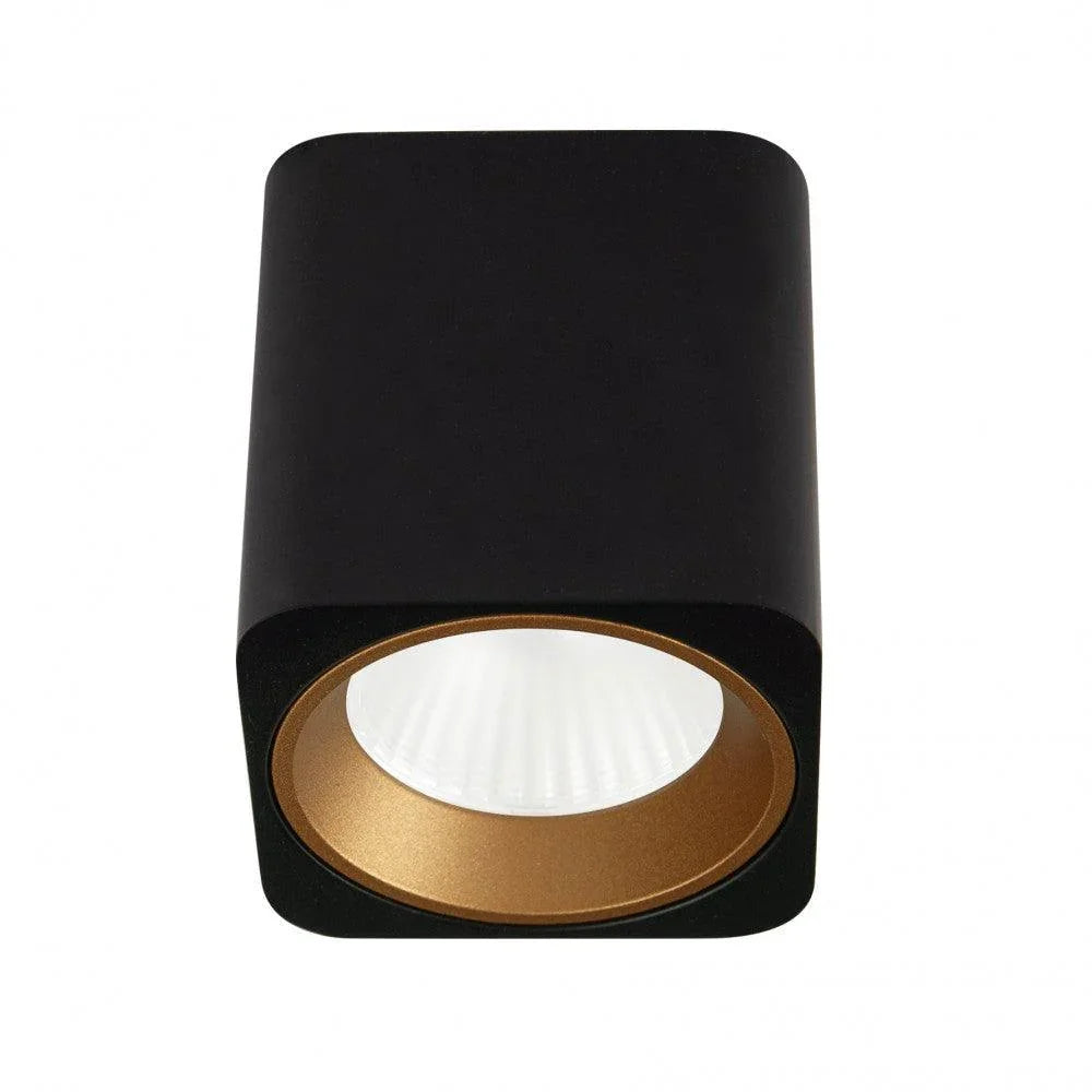 Downlight TUB PATRAT Negru + INEL DECORATIV AURIU RC0155/C0156 MAXLIGHT C0212 - PARIS14A.RO