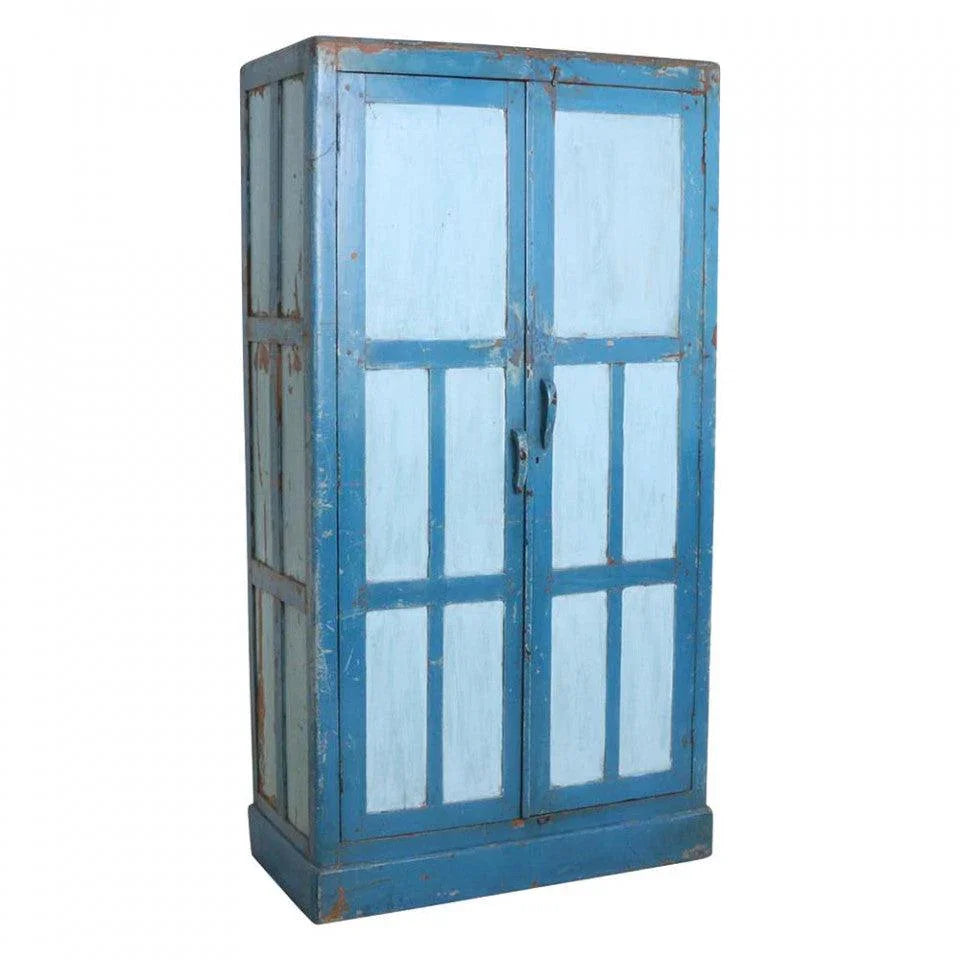 Dulap albastru din lemn de tec 200 cm Banhour Raw Materials - PARIS14A.RO