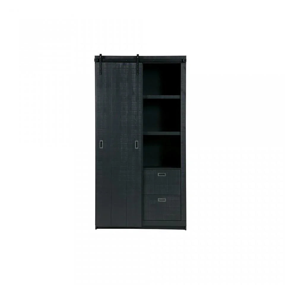 Dulap din lemn si metal cu usa glisanta 230 cm Slide Rough Sawn - PARIS14A.RO