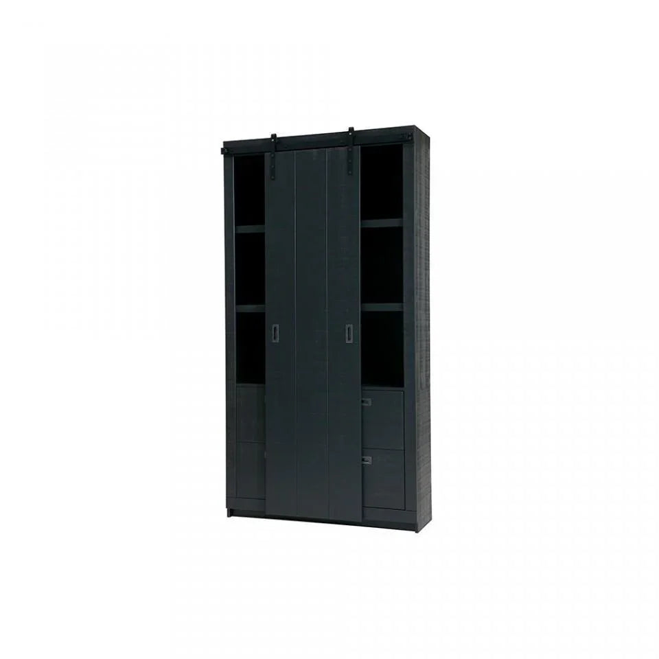 Dulap din lemn si metal cu usa glisanta 230 cm Slide Rough Sawn - PARIS14A.RO