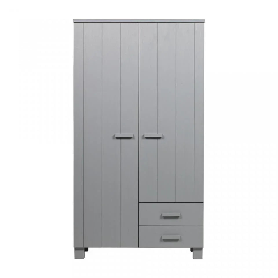 Dulap gri deschis din lemn de pin 202 cm Dennis Concrete Grey - PARIS14A.RO