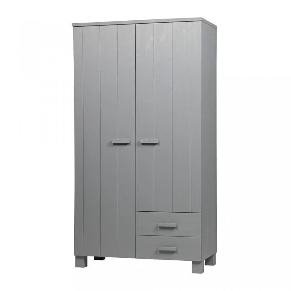 Dulap gri deschis din lemn de pin 202 cm Dennis Concrete Grey - PARIS14A.RO