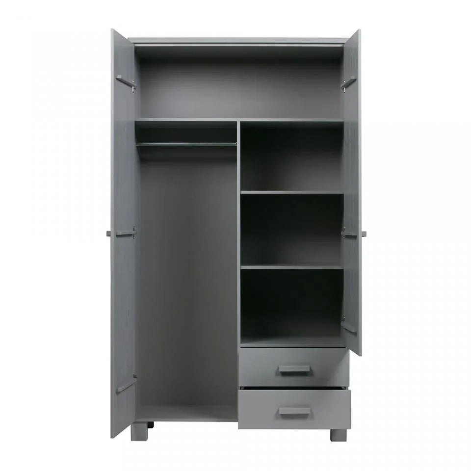 Dulap gri deschis din lemn de pin 202 cm Dennis Concrete Grey - PARIS14A.RO