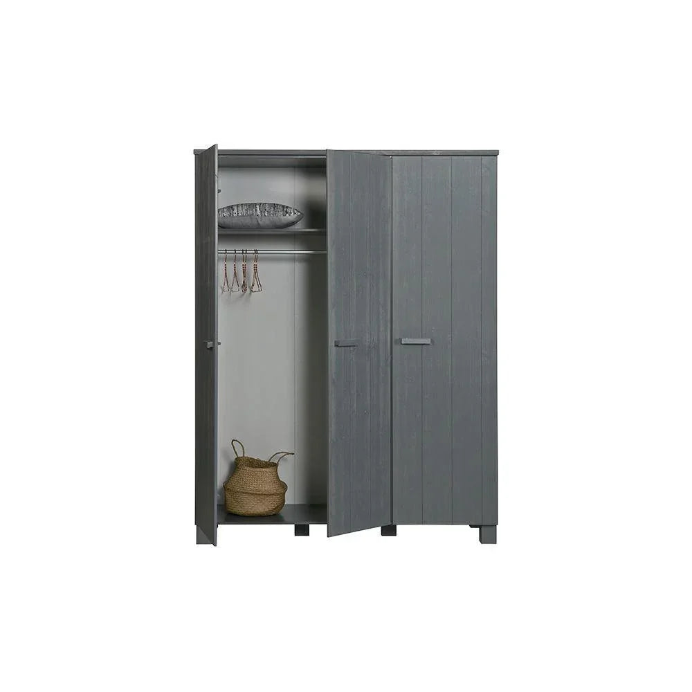 Dulap gri din lemn si otel 202 cm Dennis - PARIS14A.RO