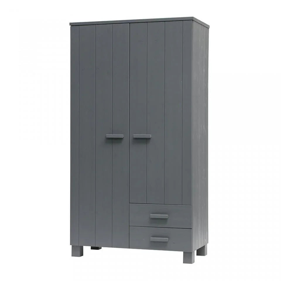 Dulap gri inchis din lemn de pin 202 cm Dennis Steel Grey - PARIS14A.RO