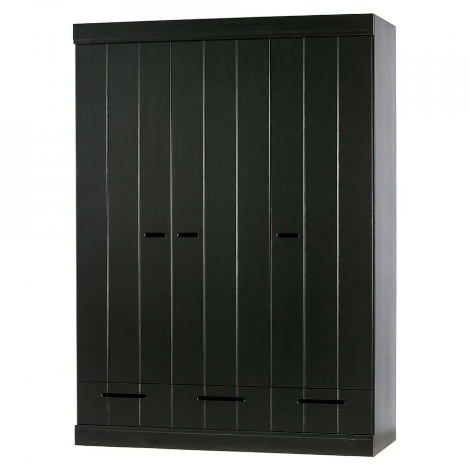 Dulap negru din lemn de pin 195 cm Connect Three - PARIS14A.RO