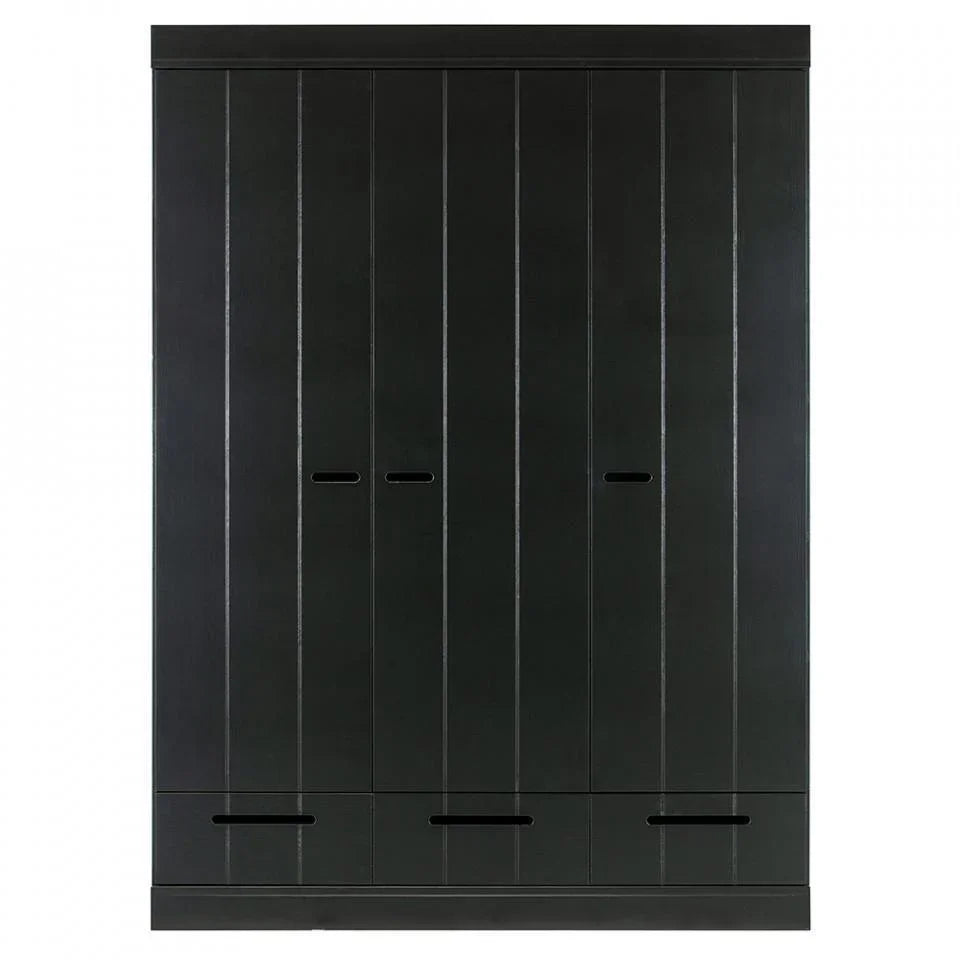 Dulap negru din lemn de pin 195 cm Connect Three - PARIS14A.RO