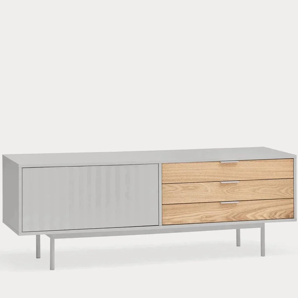 Dulap TV Sierra 1D3Dr gri deschis/stejar - PARIS14A.RO