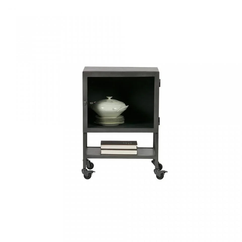 Dulapior din metal si sticla cu roti 72 cm Bespoke - PARIS14A.RO