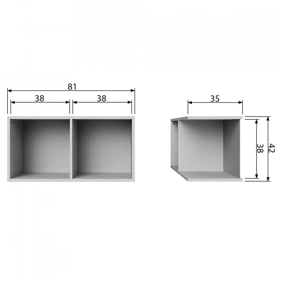 Dulapior gri din lemn de pin Lower - PARIS14A.RO