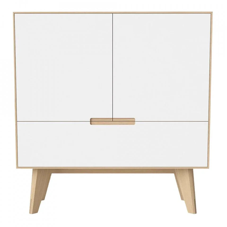 Dulapior maro deschis/alb din lemn de stejar Mood Bolia - PARIS14A.RO