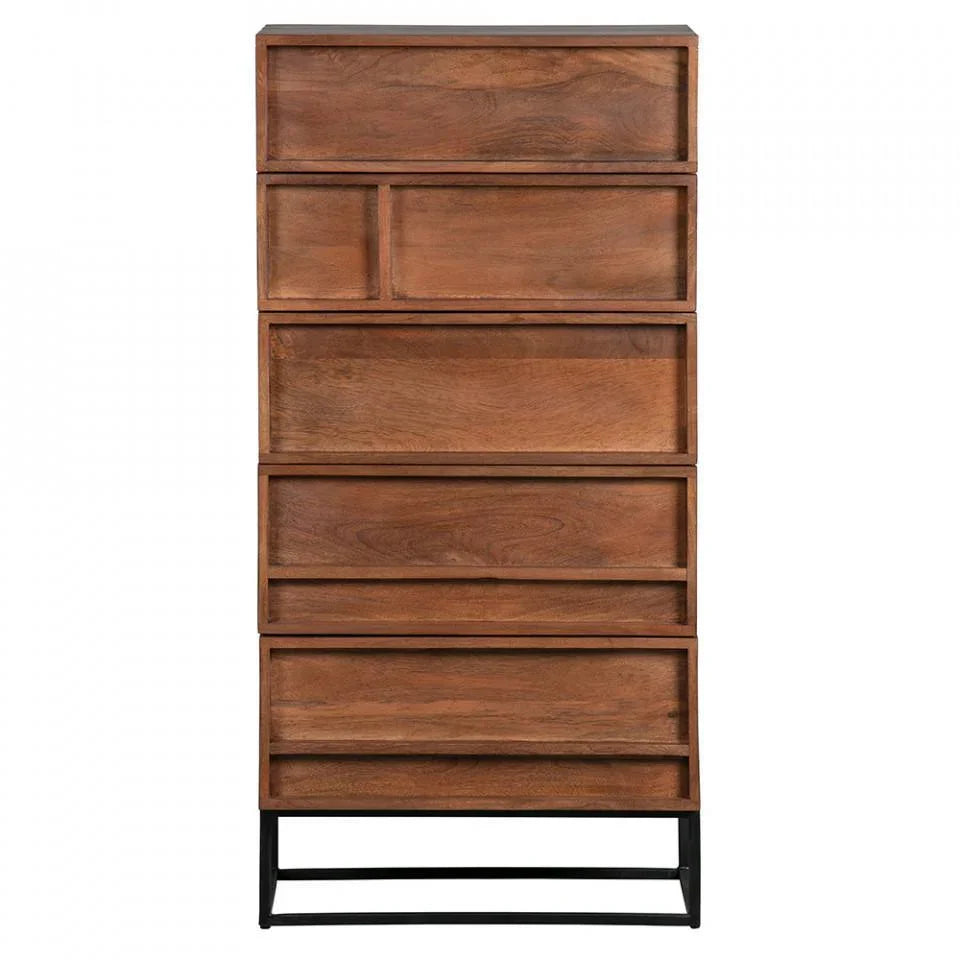 Dulapior maro din lemn de mango si metal Forrest Drawers - PARIS14A.RO