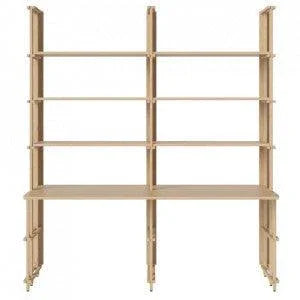 Etajera cu birou maro din lemn de stejar 210 cm Friedman Bolia - PARIS14A.RO