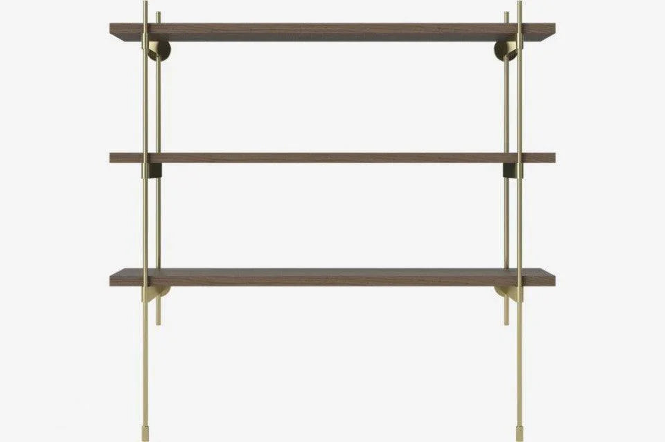 Etajera de perete maro inchis/aurie din lemn si otel 85 cm Rod Bolia - PARIS14A.RO