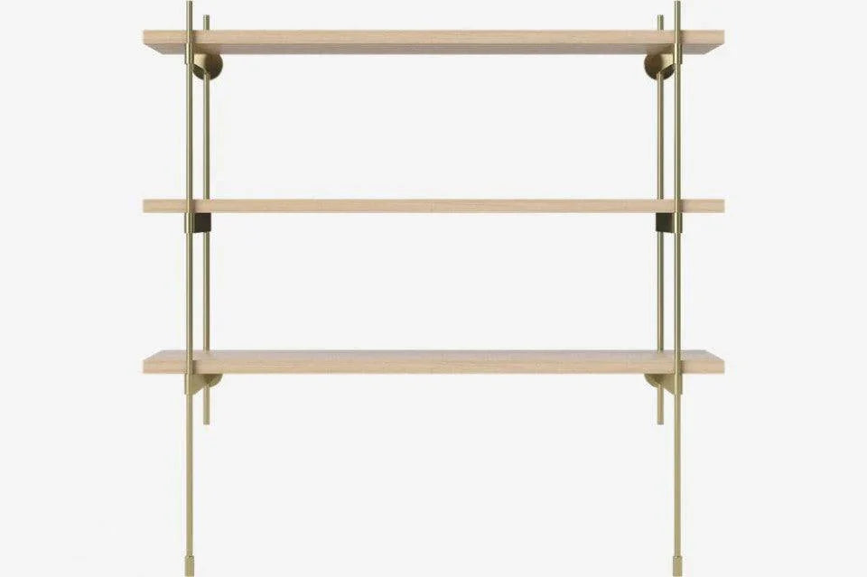 Etajera de perete maro stejar/aurie din lemn si otel 85 cm Rod Bolia - PARIS14A.RO