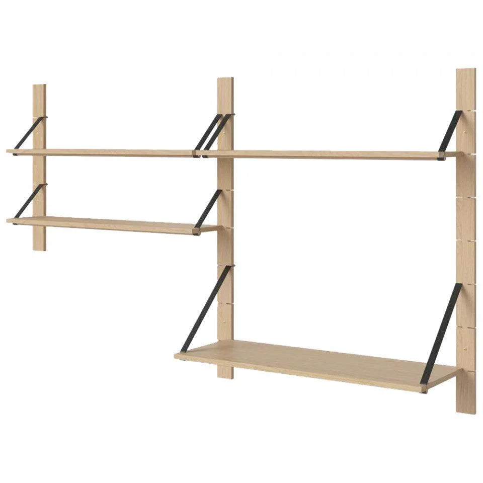 Etajera de perete maro stejar/neagra din lemn si nailon 98 cm Kombination Bolia - PARIS14A.RO