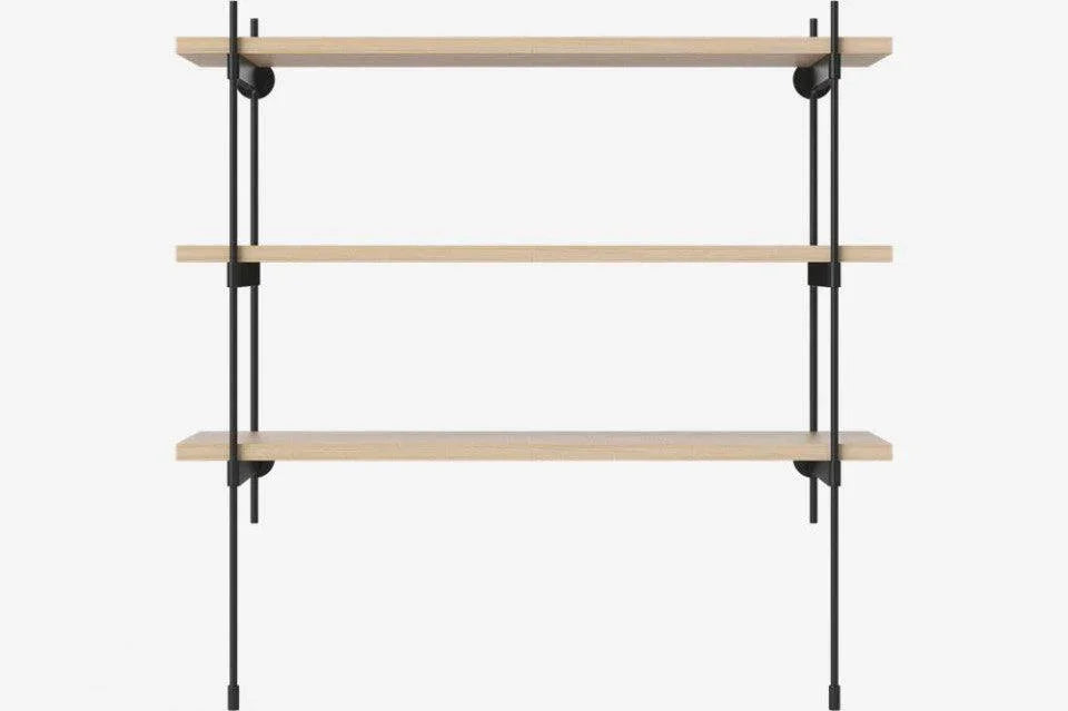 Etajera de perete maro stejar/neagra din lemn si otel 85 cm Rod Bolia - PARIS14A.RO