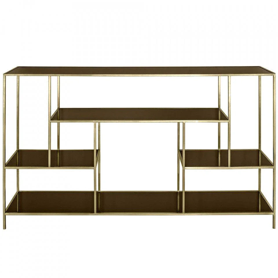 Etajera maro/aurie din sticla si inox 108 cm Lloyd Versmissen - PARIS14A.RO