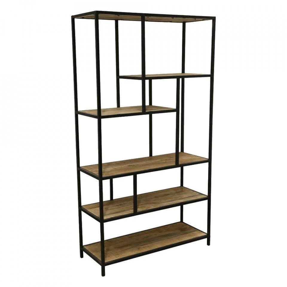 Etajera maro/neagra din lemn de mango si fier 182 cm Vintage Raw Materials - PARIS14A.RO