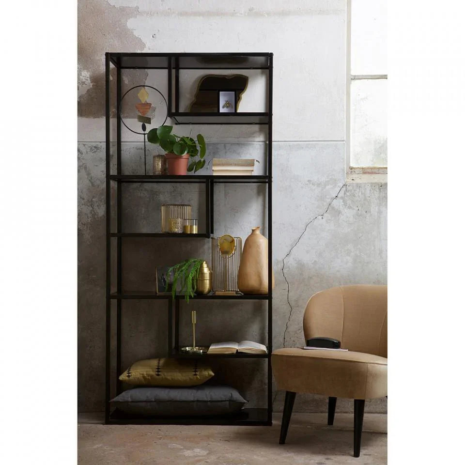 Etajera neagra din fier 188 cm Teun - PARIS14A.RO