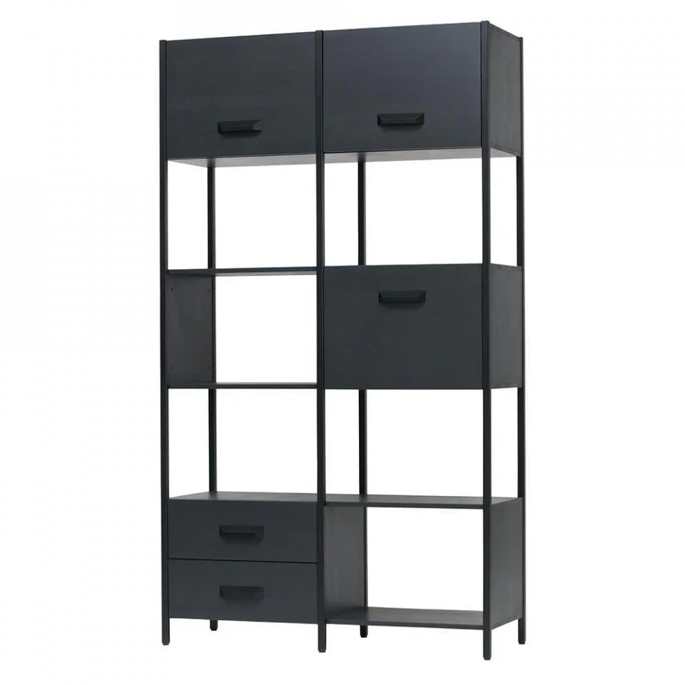 Etajera neagra din fier si lemn 220 cm Legacy - PARIS14A.RO