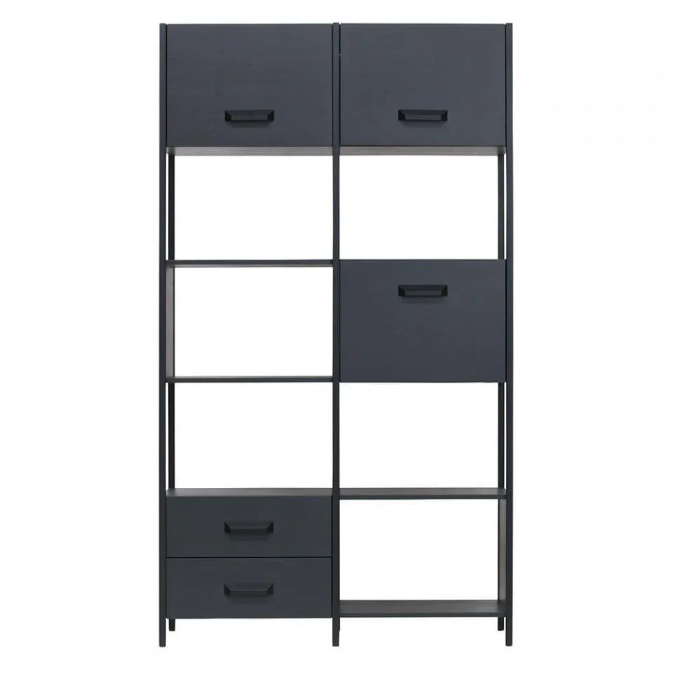 Etajera neagra din fier si lemn 220 cm Legacy - PARIS14A.RO