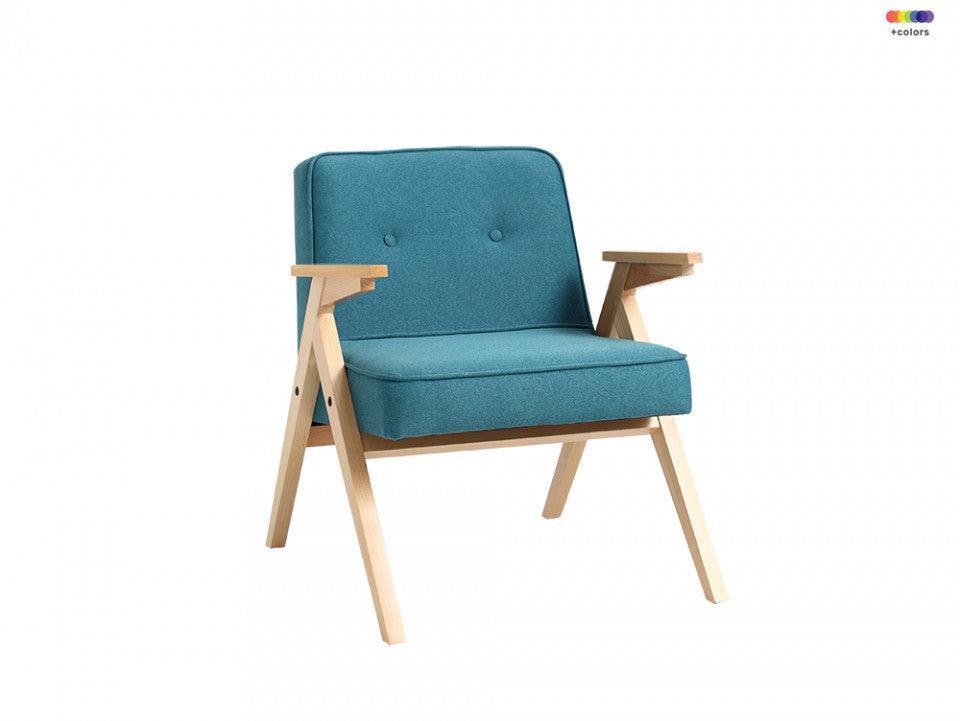 Fotoliu albastru din poliester si lemn Vinc Sea Breeze Custom Form - PARIS14A.RO
