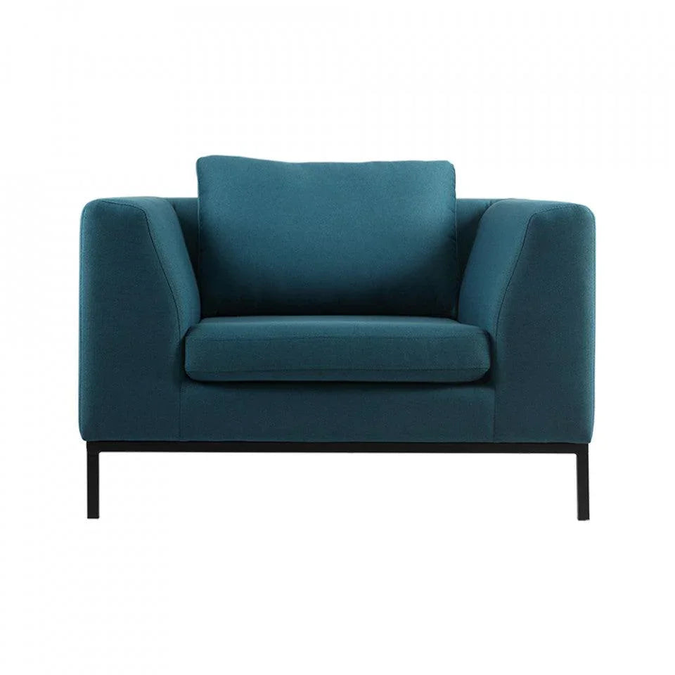 Fotoliu albastru din textil si lemn Ambient Custom Form - PARIS14A.RO