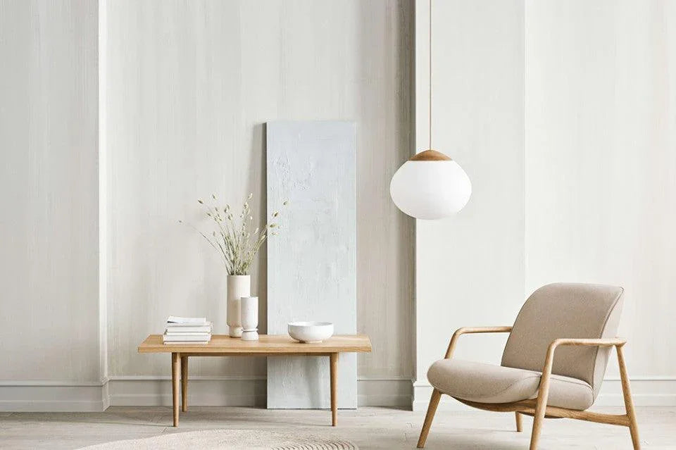 Fotoliu bej nisipiu din polietilena reciclata si lemn de stejar Bowie Bolia - PARIS14A.RO