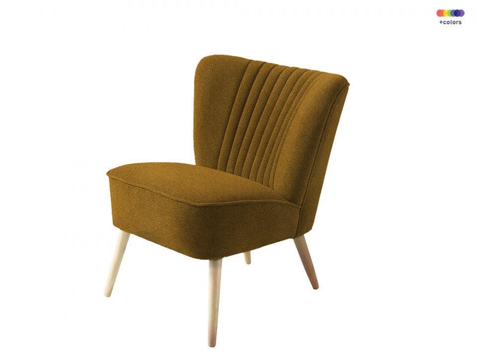 Fotoliu galben din poliester si lemn Harry Marakuja Custom Form - PARIS14A.RO