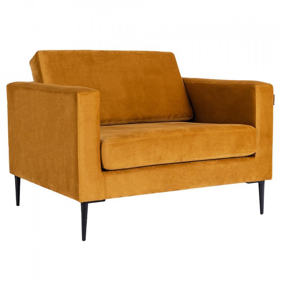 Fotoliu galben din poliester si metal Vergan Custom Form - PARIS14A.RO