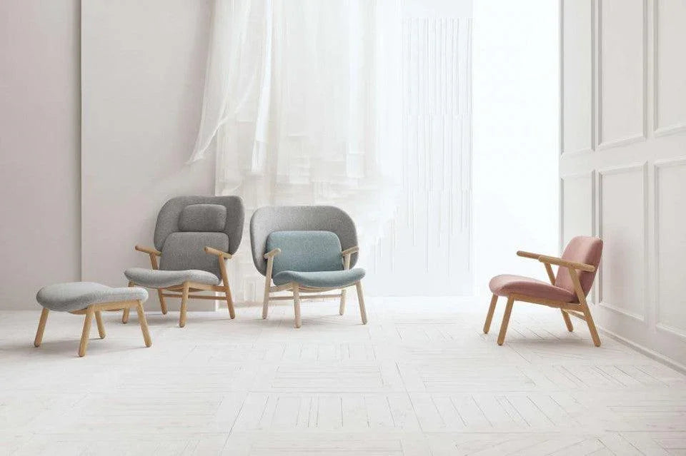 Fotoliu gri antracit/maro din textil si lemn de stejar Cosh Bolia - PARIS14A.RO