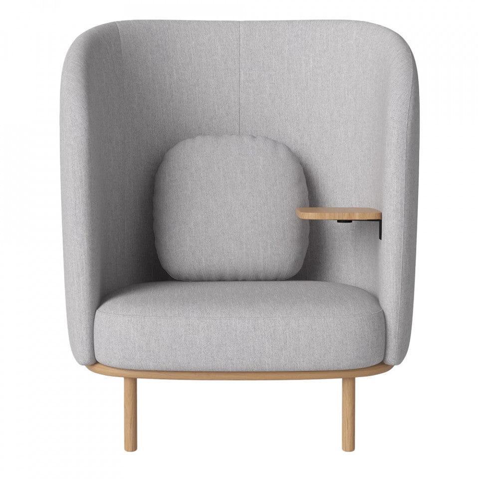 Fotoliu gri deschis din poliester si lemn Fuuga Nesting Right Bolia - PARIS14A.RO